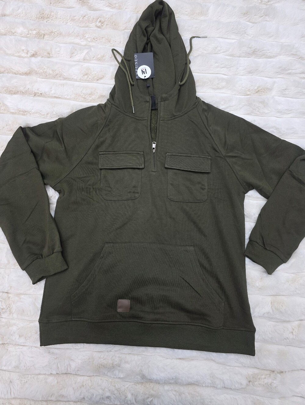 Men's Olive Green Hooded Sweater